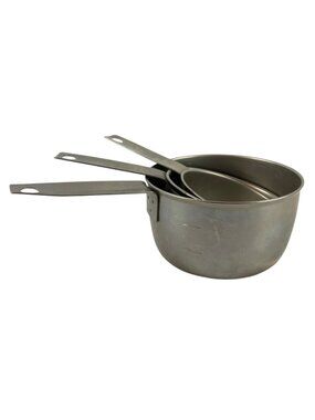 Vintage Foley Stainless Steel Partial Set Of 3 Measuring Cups 1/3 to 1 Cup